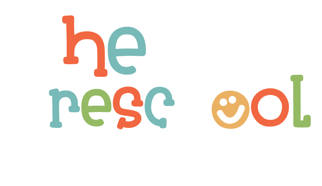 Logo for The Preschool at East Cobb UMC, with colorful, playful letters and a smiley face in the second "o" of "preschool.